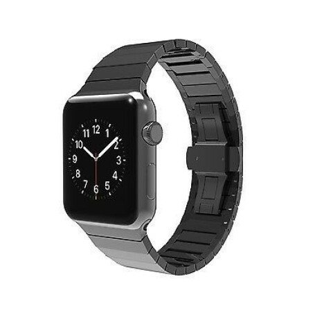 Curea iUni compatibila cu Apple Watch 1/2/3/4/5/6/7, 40mm, Link Bracelet, Otel Inoxidabil, Black