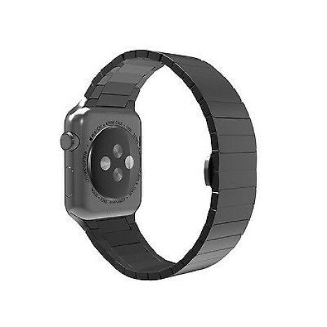 Curea iUni compatibila cu Apple Watch 1/2/3/4/5/6/7, 44mm, Link Bracelet, Otel Inoxidabil, Black